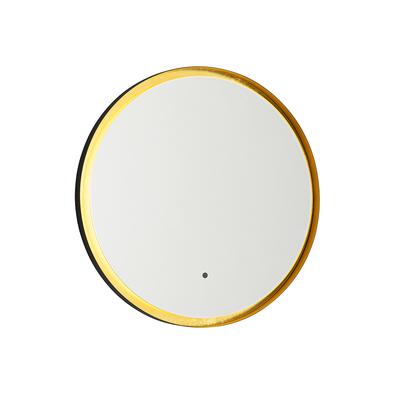 Badezimmerspiegel schwarz mit Gold inkl. LED und Touchdimmer - Pim