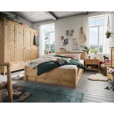 Massivholz »Solvita« Bett laugenfarbig 200x200 cm / kiefer Image