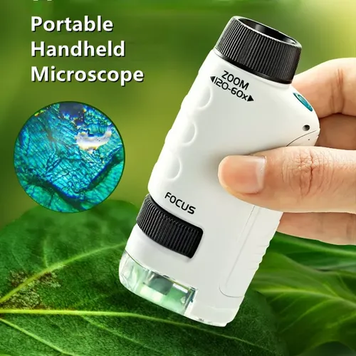 Taschen mikroskop Kinder Wissenschaft Spielzeug Kit 60-120x pädagogische Mini-Hand mikroskop mit