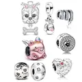 NEW Flying Unicorn Pig Boxing Glove Charm Bead 925 Sterling Silver Jewelry Gift Fit Original Pandora