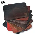New Thin Genuine Leather Mini Wallet Slim Bank Credit Card Holder Men's Business Small ID Case For
