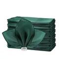 50 Pcs Satin Table Napkins 12x12inches Square Dinner Napkins Washable Soft Table Napkins for Wedding