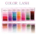 Colored Lashes Ombre Color Red Purple Blue Pink Yellow Green Brown Faux Mink Colorful Individual