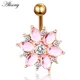 Alisouy 1PCS Surgical Steel Body Piercing Jewelry Flower Navel Belly Bar Pircing Belly Piercing