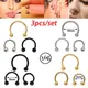 3pcs Stainless Steel Nose Hoop Ring Septum Rings Lip Studs Nostril Earrings Circular Tragus Ear