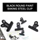 10p Black Metal Clip Stationery Office Supplies Household Paper Clip Fixing Small Book Clip