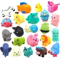 Baby Bath Toys Lovely Mixed Animals Swimming Water Toys Colorful Soft Rubber Float Squeeze Sound