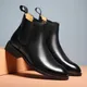 Spring/ Winter Elegant Chelsea Boots Leather Men Couple Shoes Size 35 47 Slip-on Dress Formal Boots