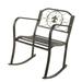 Retro Outdoor Patio Rocking Chair Iron Garden Chairs Art Scroll Rocker Wrought Proch Seat for Courtyards Pools Lawns Yard Deck Balconies and Beaches