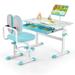 Gymax Kid's Study Desk & Chair Set Height Adjustable with Tilt Desktop