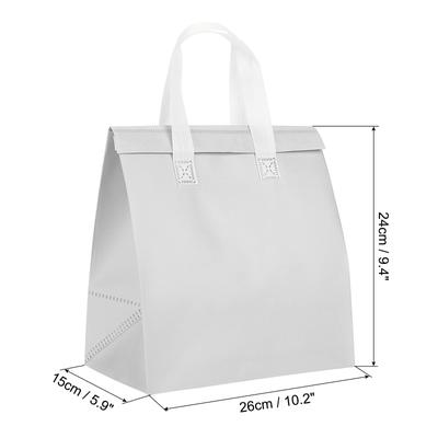 Insulated Take Away Bags, 25 Pcs Thermal Bags 9.4 x 5.9 x 10.2 Inch