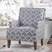 Printed Fabric Arm Chairs for Living Room Traditional Accent Chair with Solid Wood Frame, Beige & Yellow