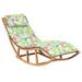 vidaXL Patio Lounge Chair Rocking Sunlounger with Cushion Sunbed Solid Teak - 23.6" x 70.9" x 28.7"