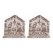 "O Holy Night" Nativity Sign Christmas Tabletop Decorations - 9.25" - Set of 2