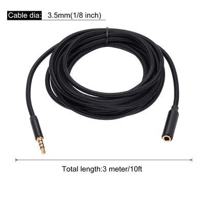 3.5mm Aux Extension Cable Male to Female Audio HiFi Headphone Cord