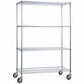 24 x 48 x 68 in.Linen Cart with Wire Shelves - Short