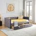 Daybed with Drawers, Modern Velvet Upholstered Twin Size Day Bed Button-Tufted Sofa