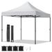 Buyweek 10x10ft Instant Portable Pop Up Canopy Tent PVC Coated Shelter with Wheeled Carry Case 4 Sand Bags - White Top