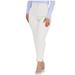 RYRJJ Women s Cropped Dress Pants with Pockets Business Office Casual Pleated High Waist Slim Fit Pencil Pants for Work Trousers(White M)