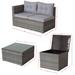 4 Piece Patio Sectional Wicker Rattan Outdoor Furniture Sofa Set