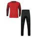 YiZYiF Boys Long Sleeves Padded Goalie Shirt Football Goalkeeper Jersey with Pants Set Soccer Uniform Red 15-16