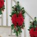 DOPI Christmas Decorations Home Decor Patriotic Wreath For Front Door Cordless Prelit Stairs Decoration Lights Up Christmas Decoration LED Wreath