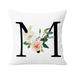 Halloween Decorations Throw Pillow Covers Alphabet Decorative Pillow Cases Abc Letter Flowers Cushion Covers 18 X 18 inch Square Pillow Protectors Halloween Decor Linen M