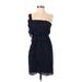 BCBGeneration Casual Dress - Mini Open Neckline Sleeveless: Blue Dresses - Women's Size 0