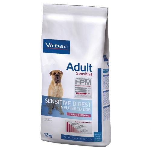 2x12kg Virbac HPM Adult Sensitive Neutered Dog Large & Medium Trockenfutter Hund