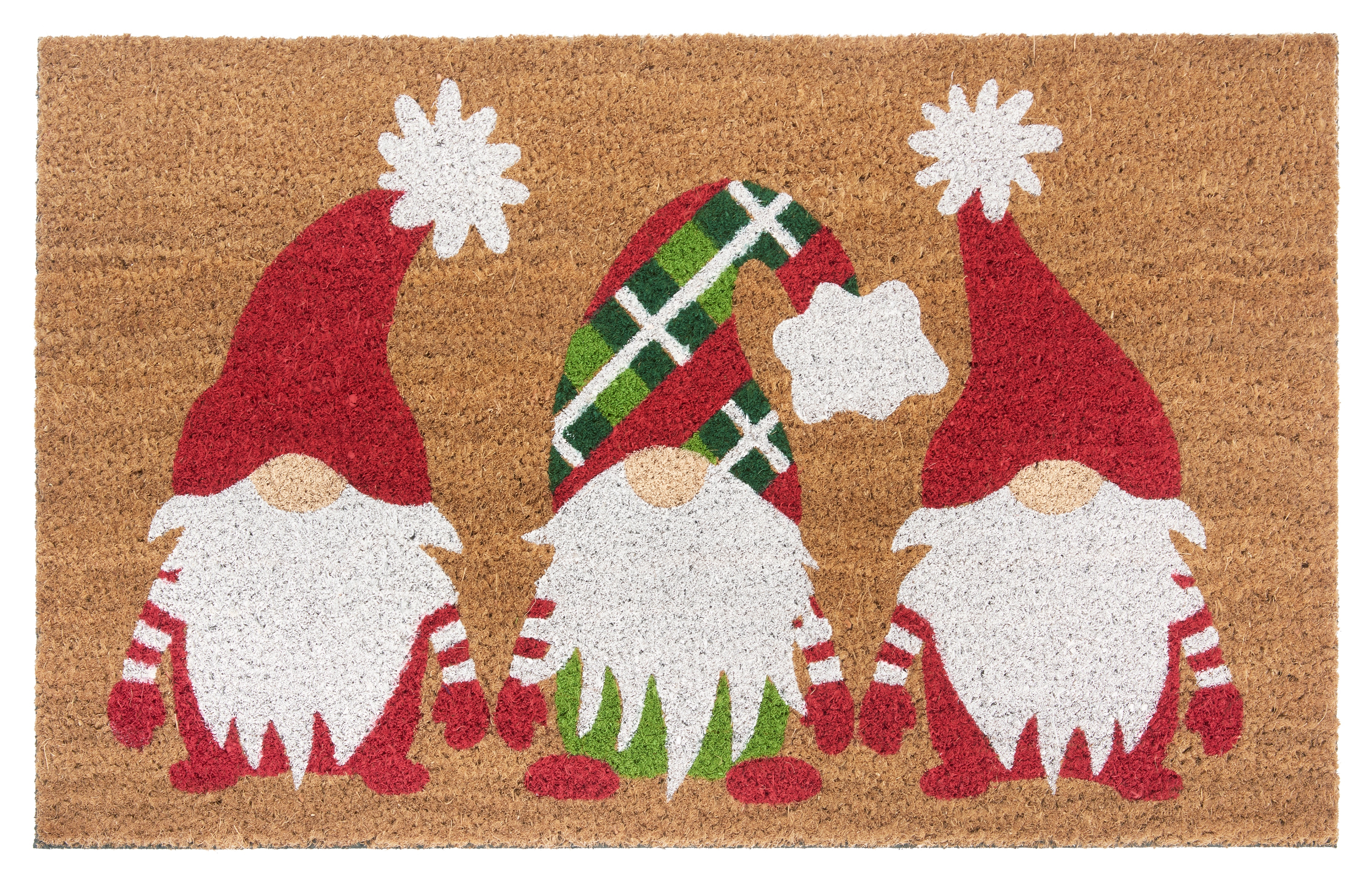 Fußmatte HANSE HOME "Mix Mats Kokos Christmas Gnomes, Türmatte", braun, B:75cm H:15mm L:45cm, Kokos, Teppiche, Weihnachten, Schmutzfangmatte, Outdoor, Rutschfest, Innen, Kokosmatte Image