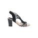 Adam Tucker ...Me Too Heels: Black Print Shoes - Women's Size 9 1/2 - Open Toe