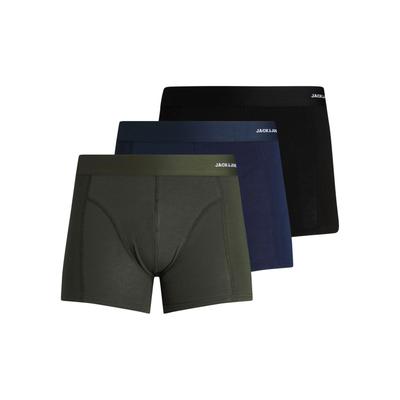Trunk JACK & JONES "JACBASIC BAMBOO TRUNKS 3 PACK NOOS", Herren, Gr. L, grün (forest night), Jersey, Obermaterial: 65% Viskose, 30% Baumwolle, 5% Elasthan, unifarben, Unterhosen Image