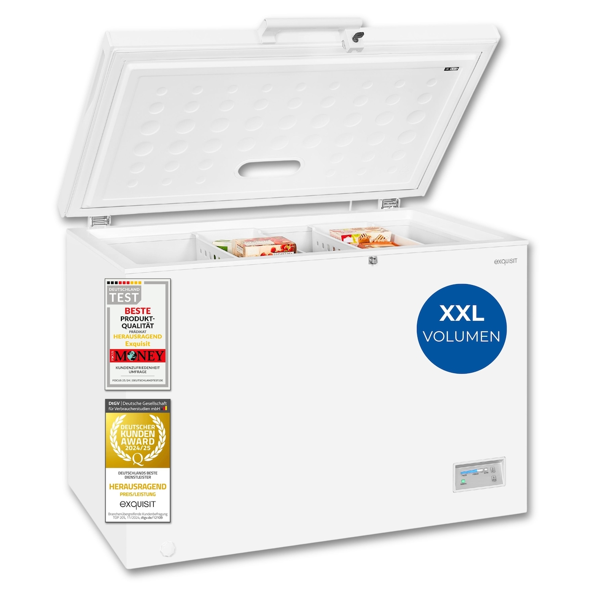 Exquisit Gefriertruhe GT320-HE-041D weiss | 308 l Nutzinhalt | Weiß Image