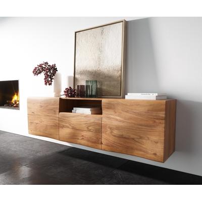 DELIFE Sideboard New Live-Edge 175 cm Akazie Natur 2 Türen 2 Schubladen 1 Fach schwebend, Sideboards, Baumkantenmöbel, Massivholzmöbel, Massivholz Image