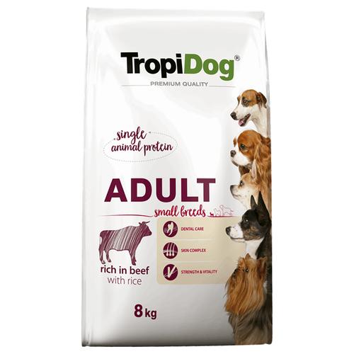 8kg Tropidog Premium Adult Small Rind & Reis Hundefutter trocken