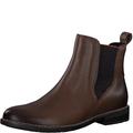 MARCO TOZZI Damen Chelsea Boots aus Leder Flach, Braun (Muscat), 39