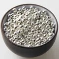 Perles rondes en métal de couleur argent 2/3/4mm accessoires de bricolage pour la fabrication de