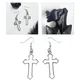 Simple Punk Style oreille crochets creux croix boucles d'oreilles minimaliste bijoux mode longues