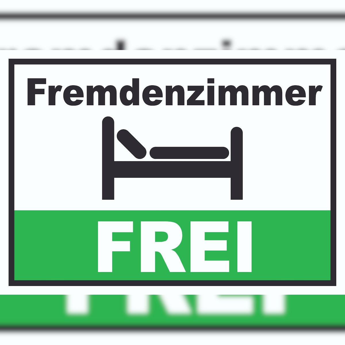 Fremdenzimmer FREI Schild Zimmer Frei A0 Rückseite selbstklebend Image