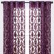 Chanasya Aubergine Velvet Sheer Damask Curtains - 96 Inch Panels - Purple Classy Elegant Textured Vintage Grommet Curtain Light Filtering Drapes for Living Room Bedroom - Light Filtering 2 Panel Set