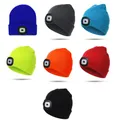 4 LED Light Beanie Hat USB Rechargeable Chapeau d'hiver pour garçons filles cadeau