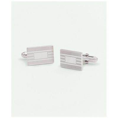 Brooks Brothers Men's Sterling Silver Engravable Rhodium-Plated Cufflinks