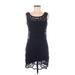 Express Casual Dress - Bodycon Scoop Neck Sleeveless: Blue Print Dresses - Women's Size X-Small