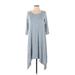 Matilda Jane Casual Dress - Midi Scoop Neck 3/4 sleeves: Gray Print Dresses - Women's Size Small