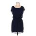 City Triangles Casual Dress - Popover: Blue Solid Dresses - Women's Size Medium