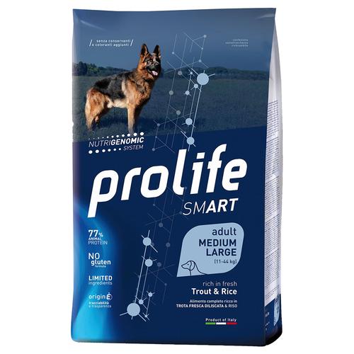 12 kg Prolife Dog Smart Adult Medium / Large Trout & Rice Hundefutter trocken