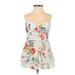 Nanette Lepore Cocktail Dress - A-Line: White Floral Dresses - Women's Size 2