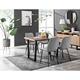 Furniture Box Kylo Brown Wood Effect Dining Table and 4 Grey Pesaro Black Leg Chairs