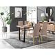 Furniture Box Kylo Brown Wood Effect Dining Table and 4 Cappuccino Milan Gold Leg Chairs