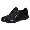 Sneaker WALDLÄUFER "Havy-Soft", Damen, Gr. 9 (43), schwarz, Lackleder, Textil, sportlich, Schuhe Sneaker, im Materialmix, H-Weite, Freizeitschuh, Halbschuh, Schnürschuh